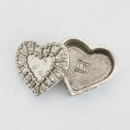 Crosby & Taylor Heart 1-1/2" Tiny Pewter Keepsake Box, Handmade in the USA