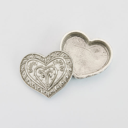 Crosby & Taylor Heart 2-1/4" Small Pewter Keepsake Box, Handmade in the USA