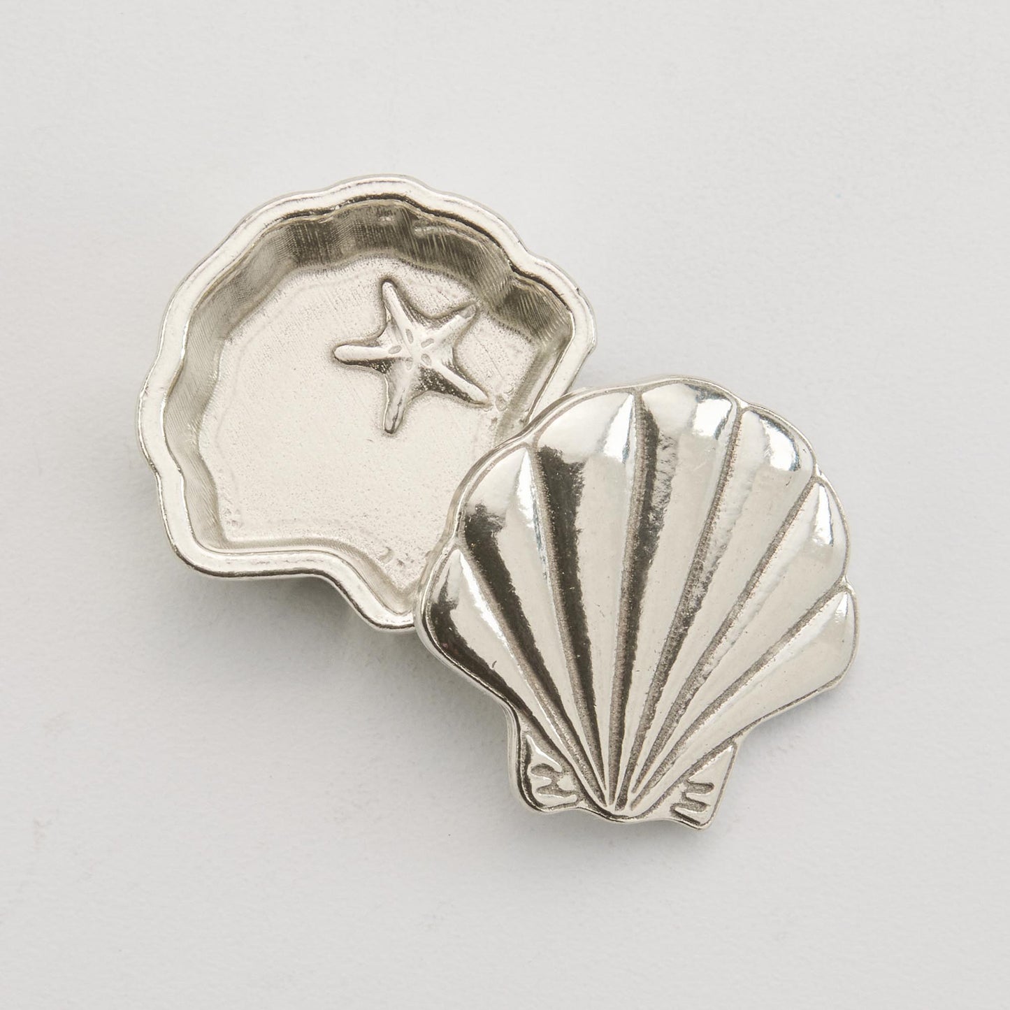 Crosby & Taylor Seashell 1-1/4" Tiny Pewter Sentiment Box, Handmade in the USA