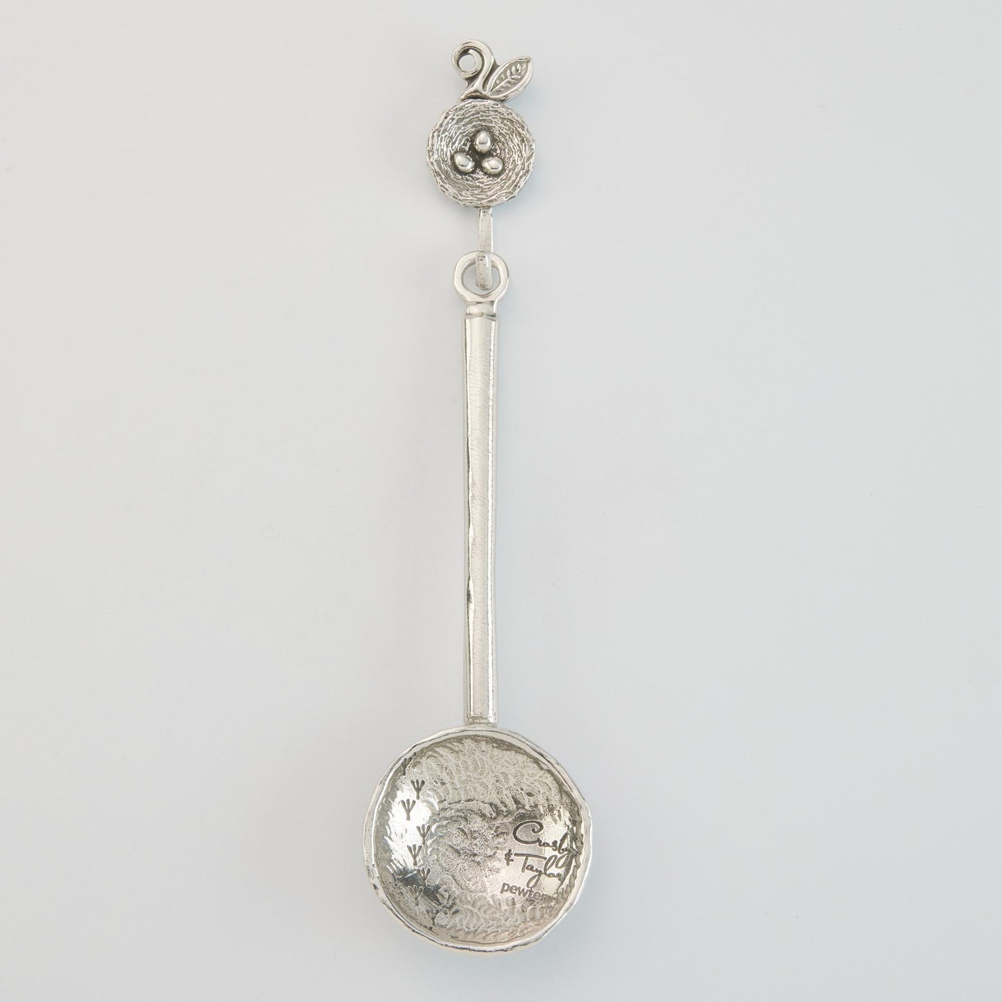 Crosby & Taylor Bird Pewter Coffee Scoop with Hook, Handmade in the USA