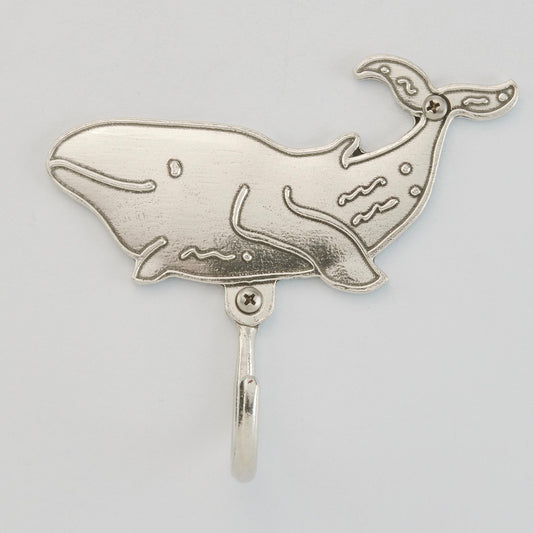 Crosby & Taylor Whale Wall Hook, American Handmade Pewter