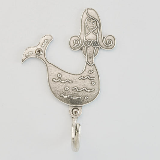 Crosby & Taylor Mermaid Wall Hook, American Handmade Pewter