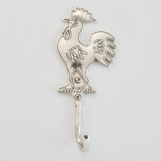 Crosby & Taylor Rooster Wall Hook, American Handmade Pewter