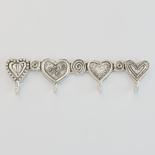 Crosby & Taylor Hearts American Handmade Pewter Key Rack