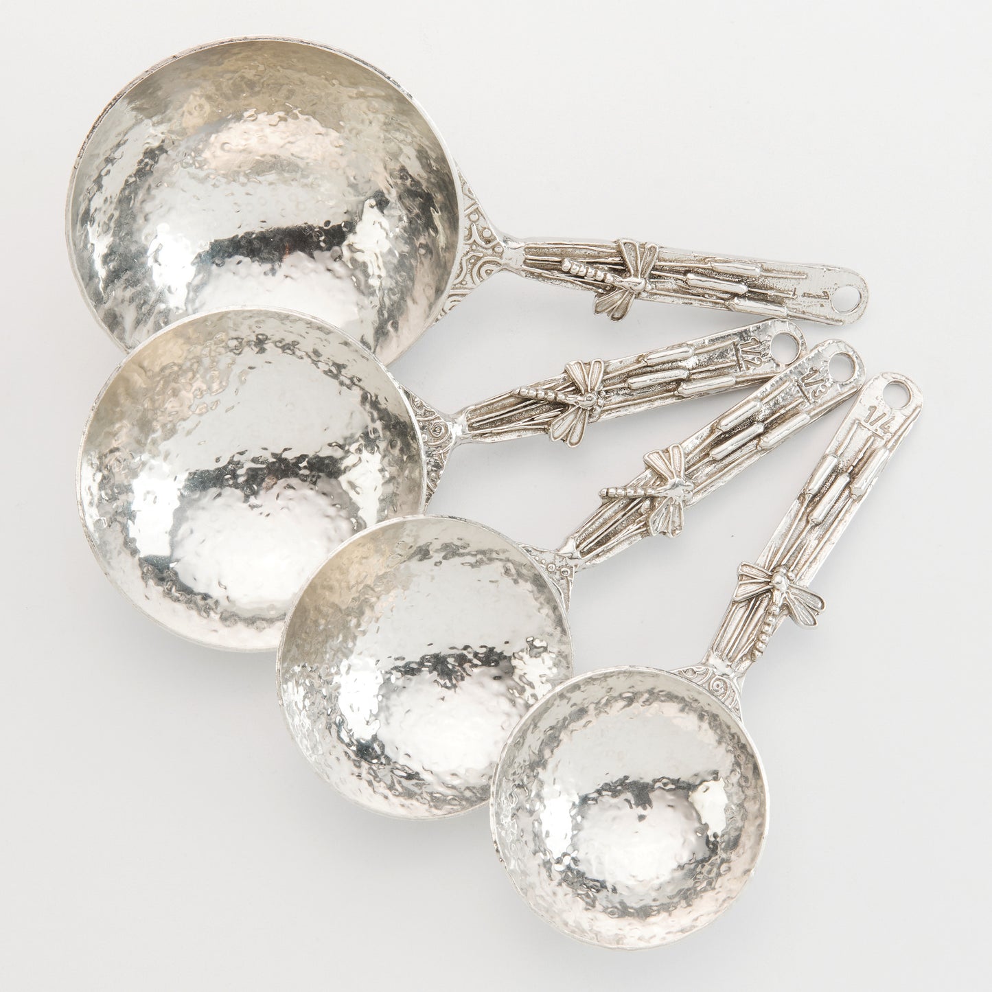 Crosby & Taylor Dragonfly 4-piece Handmade American Pewter Measuring Cup Set