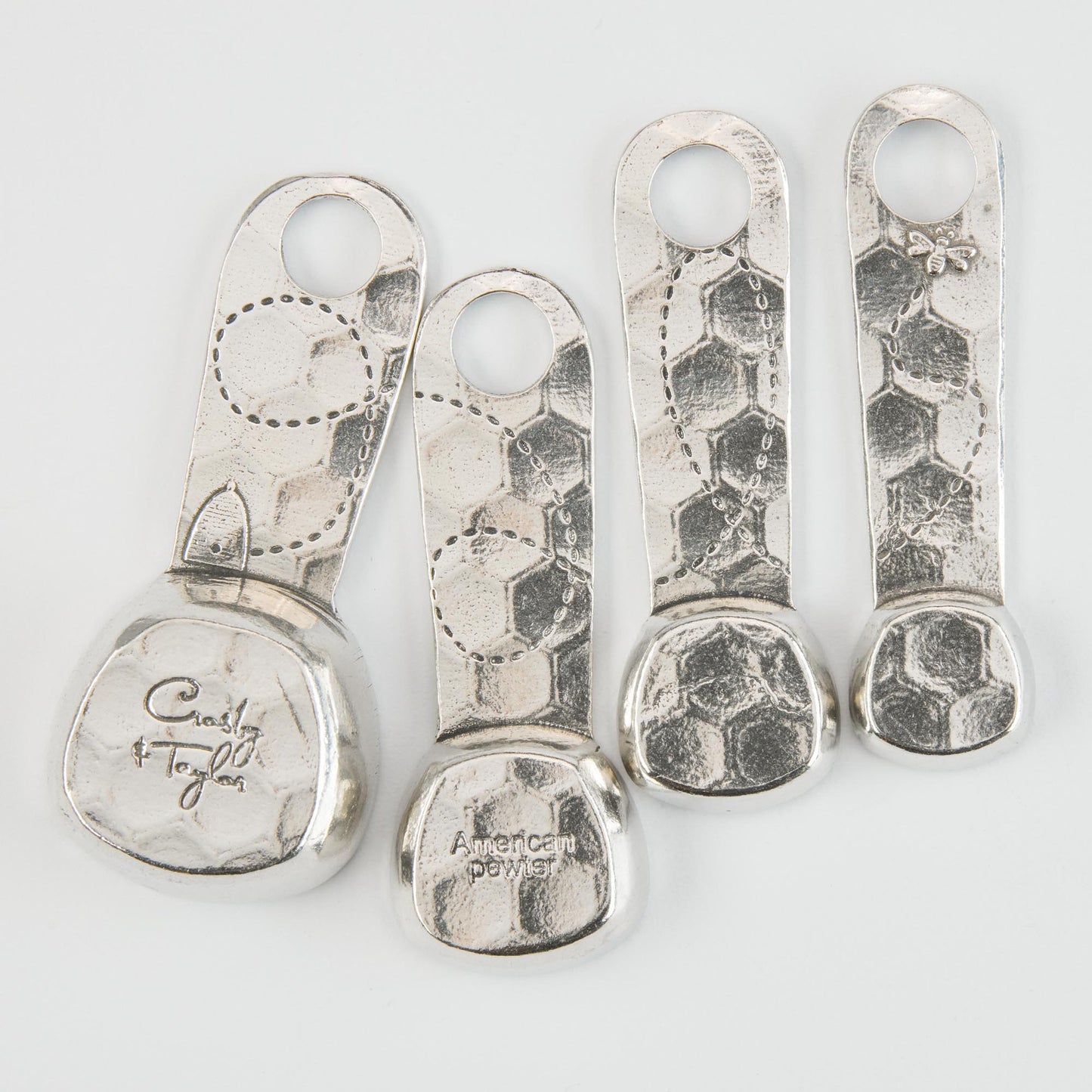 Crosby & Taylor Honey Bee American Handmade Pewter Measuring Spoons