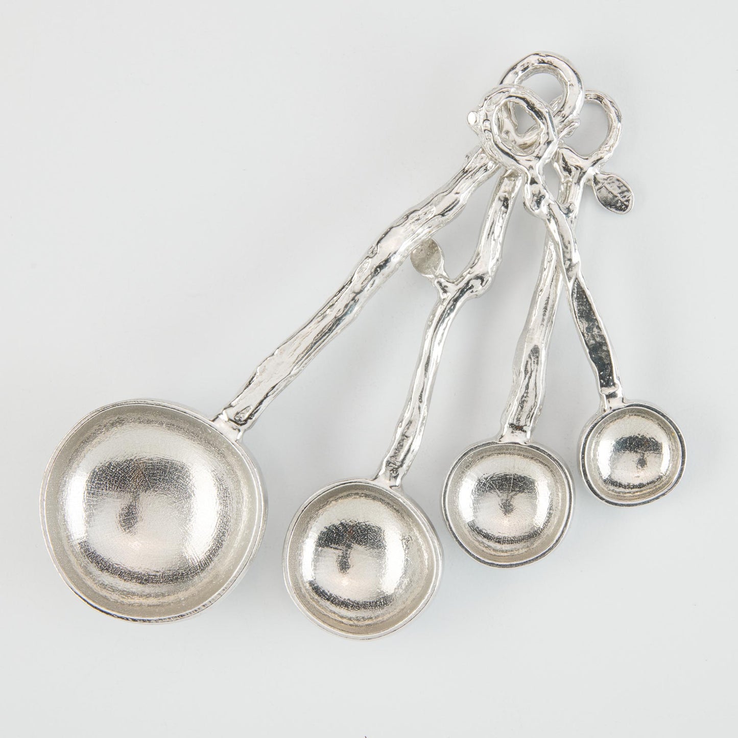 Crosby & Taylor Twig 4-piece Artisan Pewter Measuring Spoon Set, Handmade in the USA