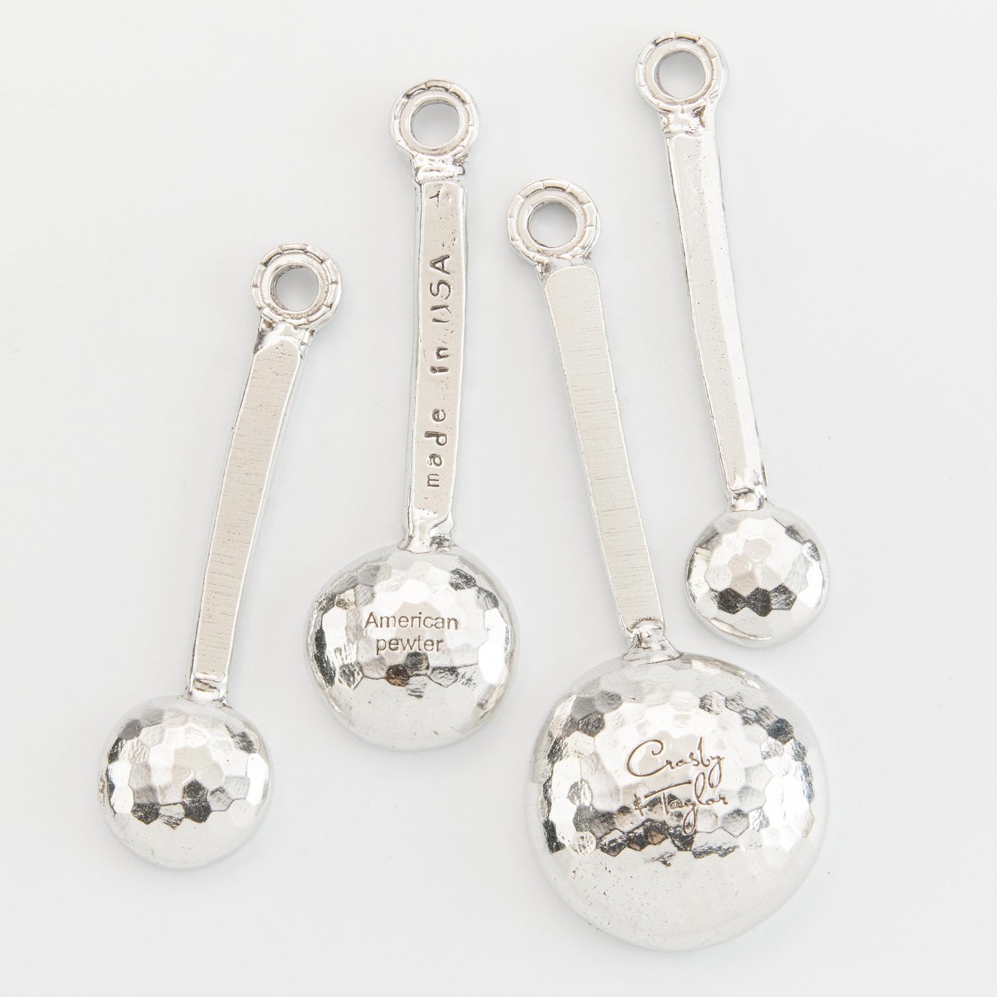 Crosby & Taylor Homestead Artisan Pewter Measuring Spoon Set, Handmade in the USA