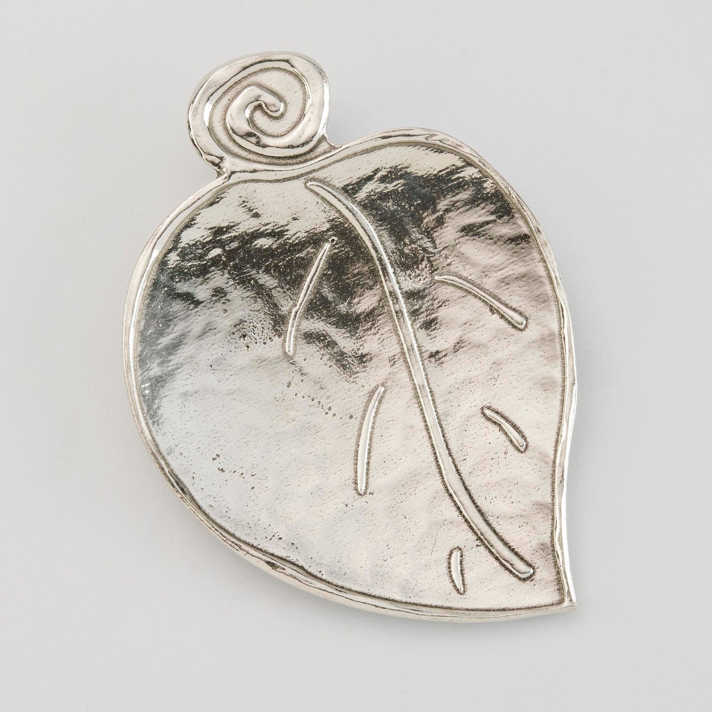 Crosby & Taylor Petite Leaf Pewter Spoon Rest, Lead-Free, Handmade in the USA