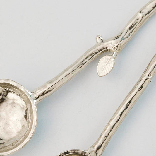 Crosby & Taylor Twig Handmade Pewter Condiment Spoons, Set of 3