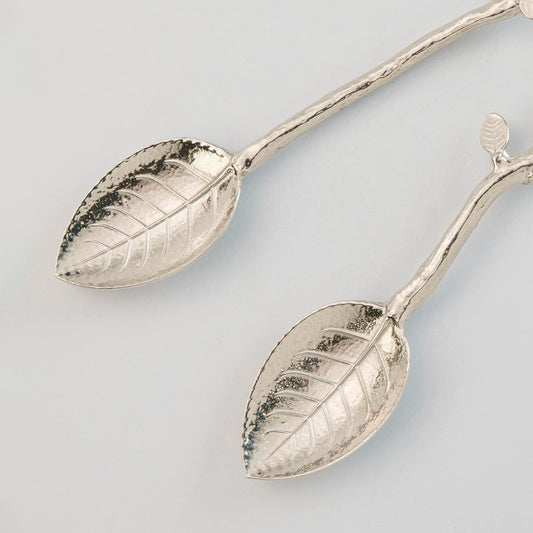 Crosby & Taylor Twig Pewter Condiment Teaspoons, Set of 2