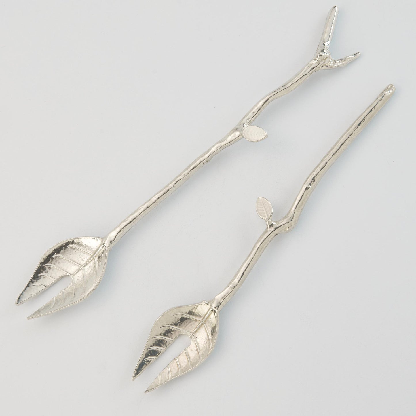 Crosby & Taylor Twig Pewter Condiment Forks, Set of 2