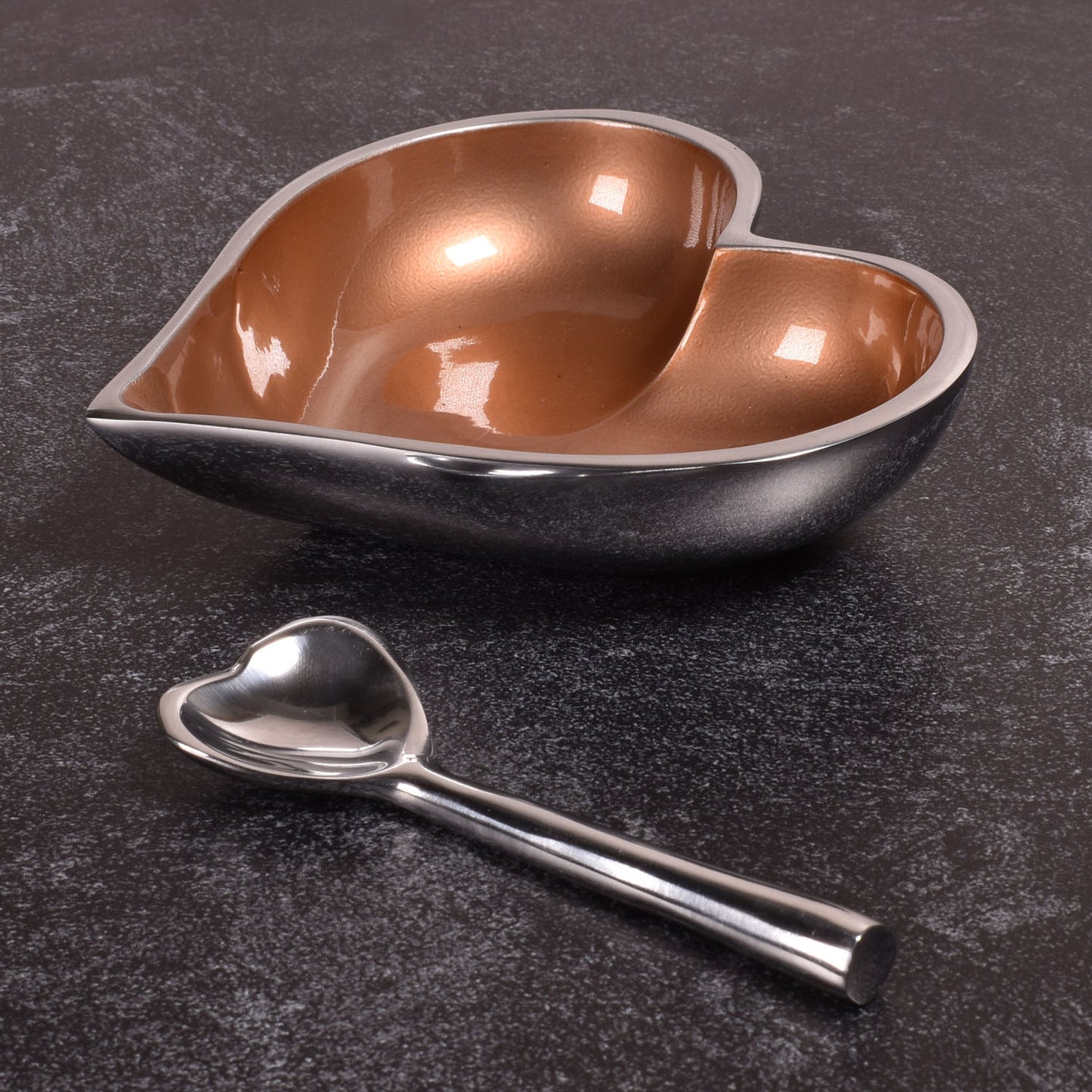 Lil Copper Heart with Heart Spoon 5-1/4-inch Candy Dish/Nut Bowl