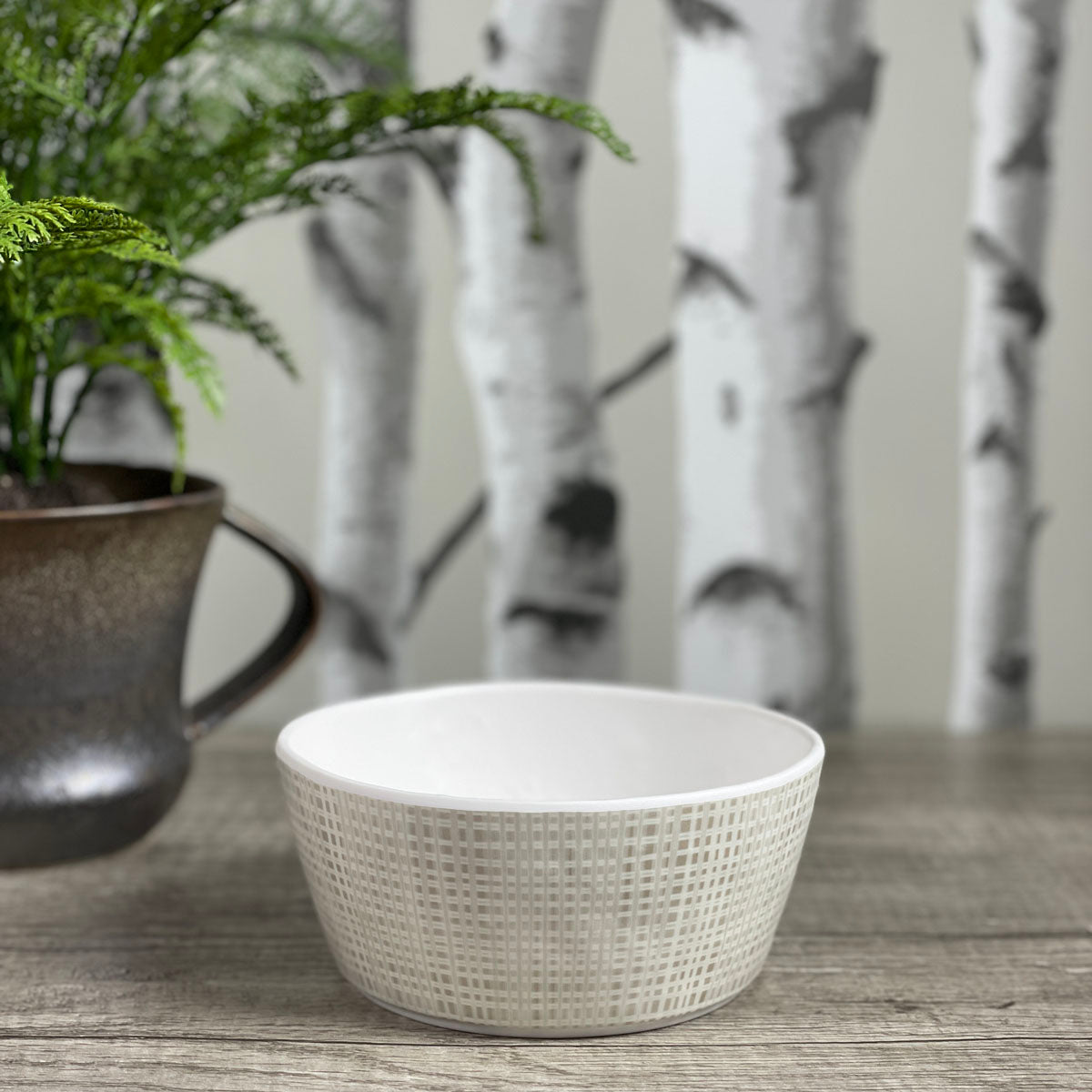 Merritt Luxe Linen 5-1/2" Melamine Single Serving Salad Bowl, Beige