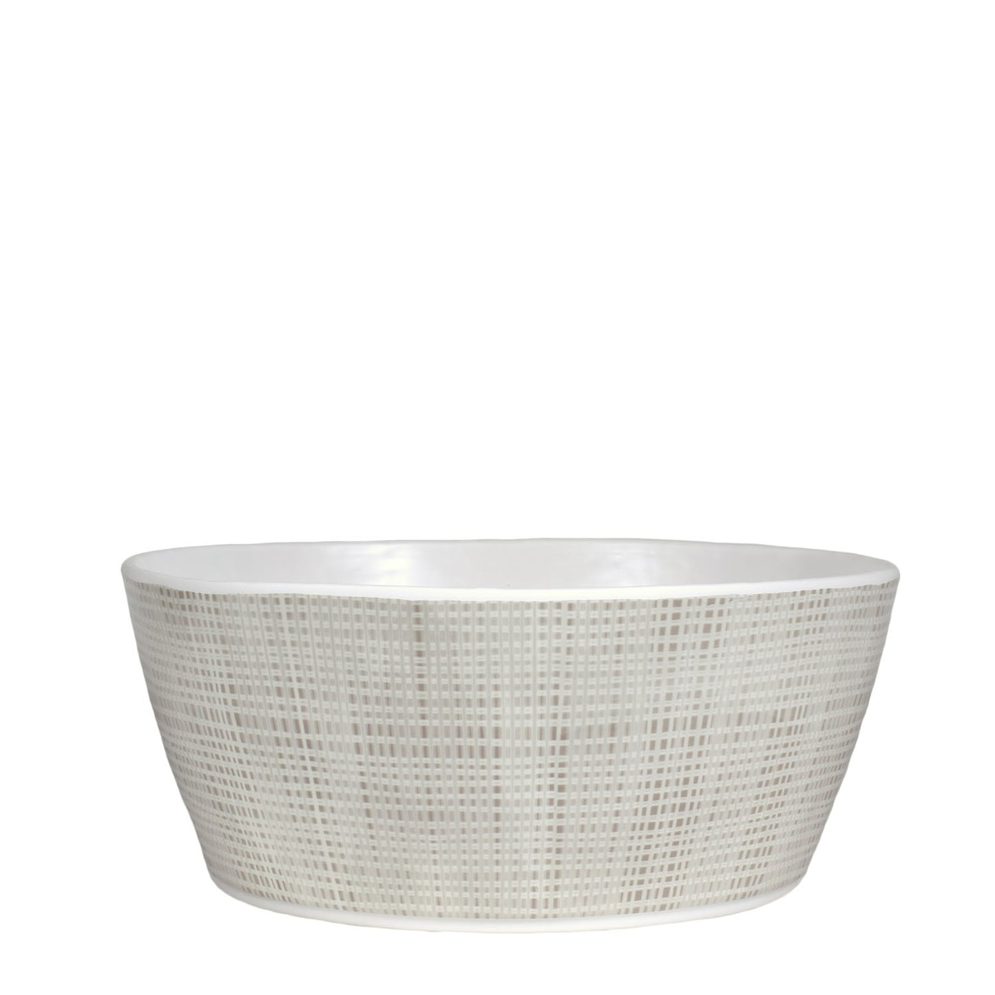 Merritt Luxe Linen 9-1/2" Melamine Serving Bowl, Beige