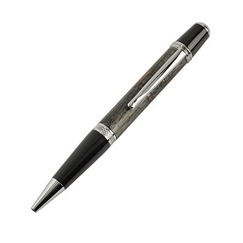 Hesscraft Steampunk Ballpoint Pen, Black/Chrome - The Barrington Garage