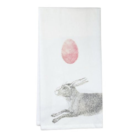 Montgomery Street Bunny Rabbit with Egg Cotton Flour Sack Dish Towel - The Barrington Garage