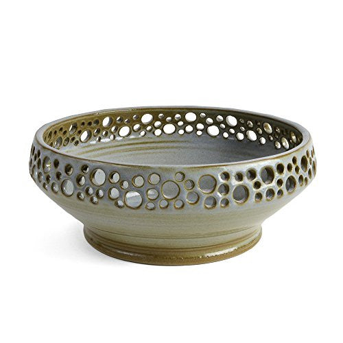New Day Pottery 9-inch Decorative Fruit Bowl, Blue - The Barrington Garage