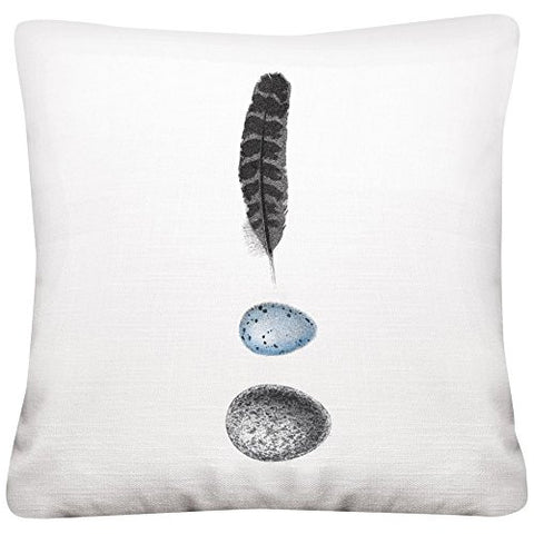 Montgomery Street Feather and Eggs 16-inch Square Cotton Pillow - The Barrington Garage