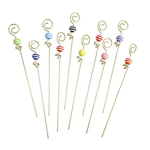 Gone Home Garnish Picks with Striped Beads, Set of 10 - The Barrington Garage