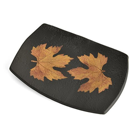 Petrified Forest 10-inch Footed Tray, Black - The Barrington Garage