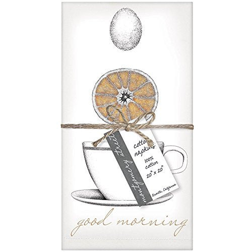 Montgomery Street Grapefruit and Teacup Cotton Napkins, Set of 4 - The Barrington Garage