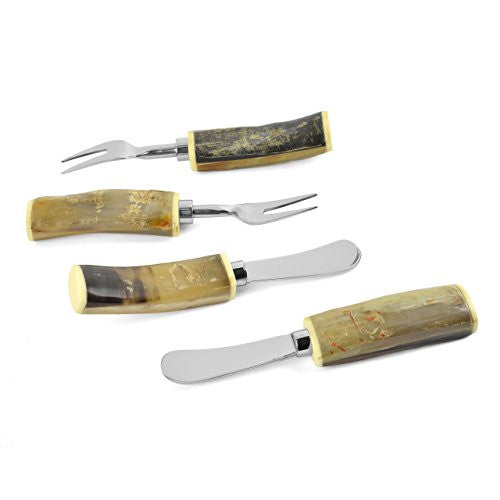Riverbend 4-piece Fork and Spreader Set with Horn Handles - The Barrington Garage