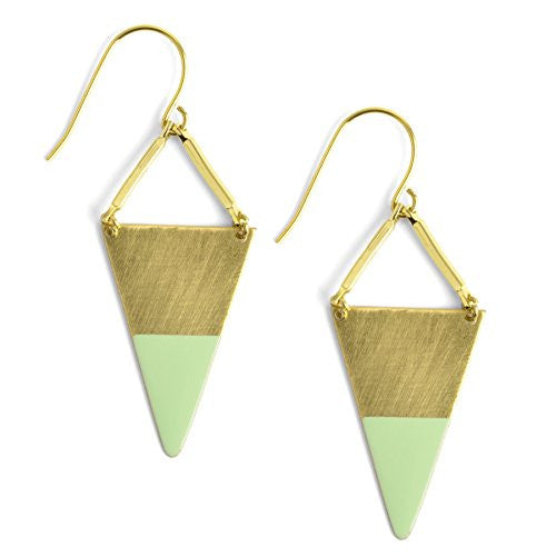 Oceanne Mint Dipped Triangle Earrings - The Barrington Garage