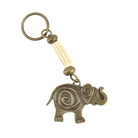 Handmade South African Funky Elephant Brass Key Ring - The Barrington Garage