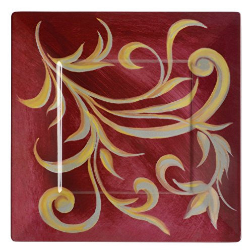 Merritt Holiday Scroll 8-inch Square Melamine Plates, Set of 4 - The Barrington Garage