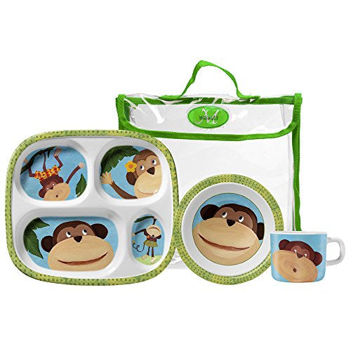 Merritt Monkey Business Children's Melamine Dinnerware Gift Set - The Barrington Garage