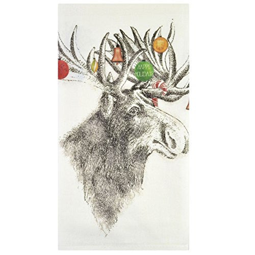Montgomery Street Happy Holidays Moose Flour Sack Towel - The Barrington Garage