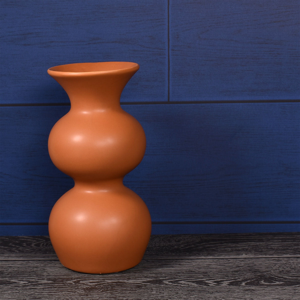 Bloomingville 7-3/4" Stoneware Vase, Soft-Touch Matte Sienna