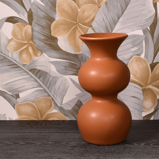 Bloomingville 7-3/4" Stoneware Vase, Soft-Touch Matte Sienna