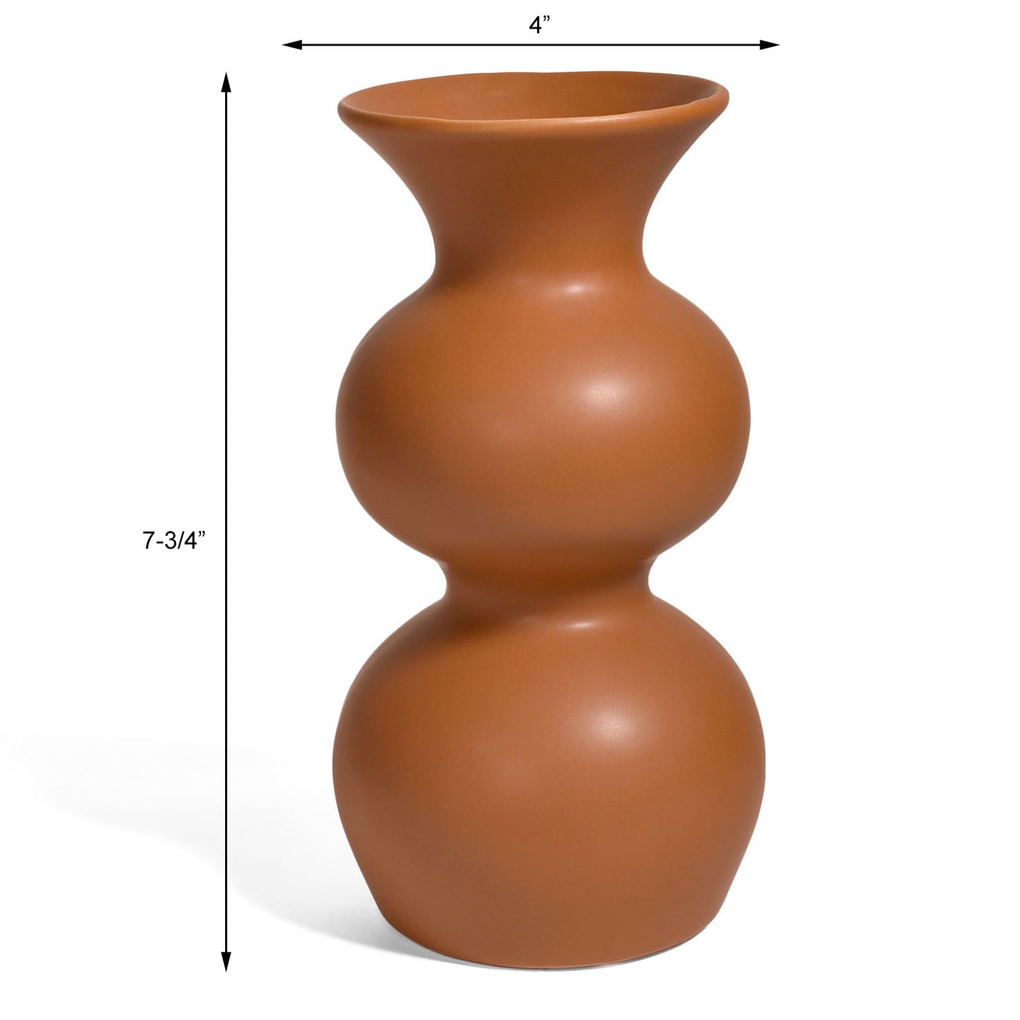 Bloomingville 7-3/4" Stoneware Vase, Soft-Touch Matte Sienna
