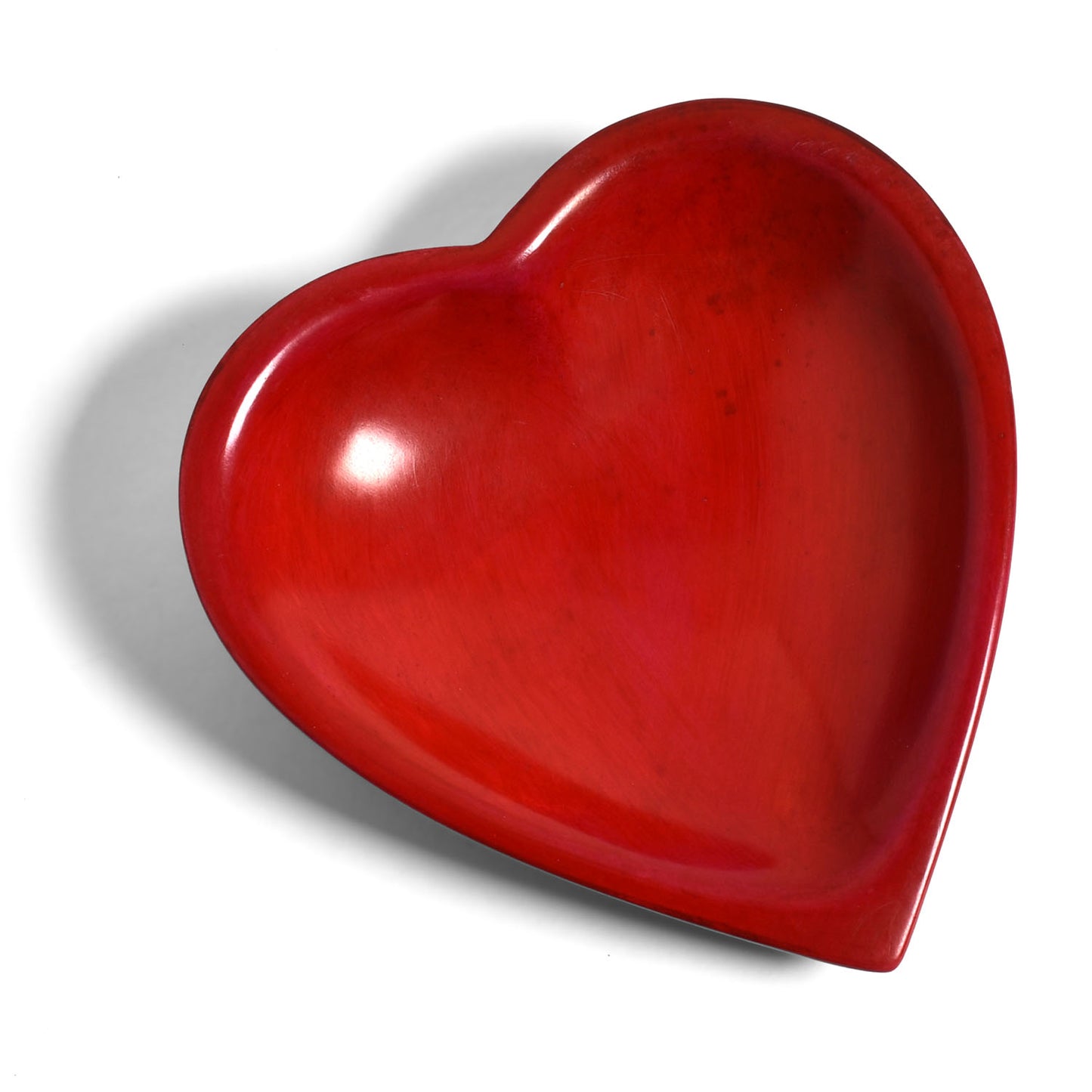 Red Heart 4-inch African Soapstone Dish, Handmade in Kenya