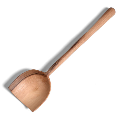 Wild Olive Wood Hand Carved 8" Shovel Spoon from Kenya, Perfect for Casseroles and Side Dishes, Each One Unique