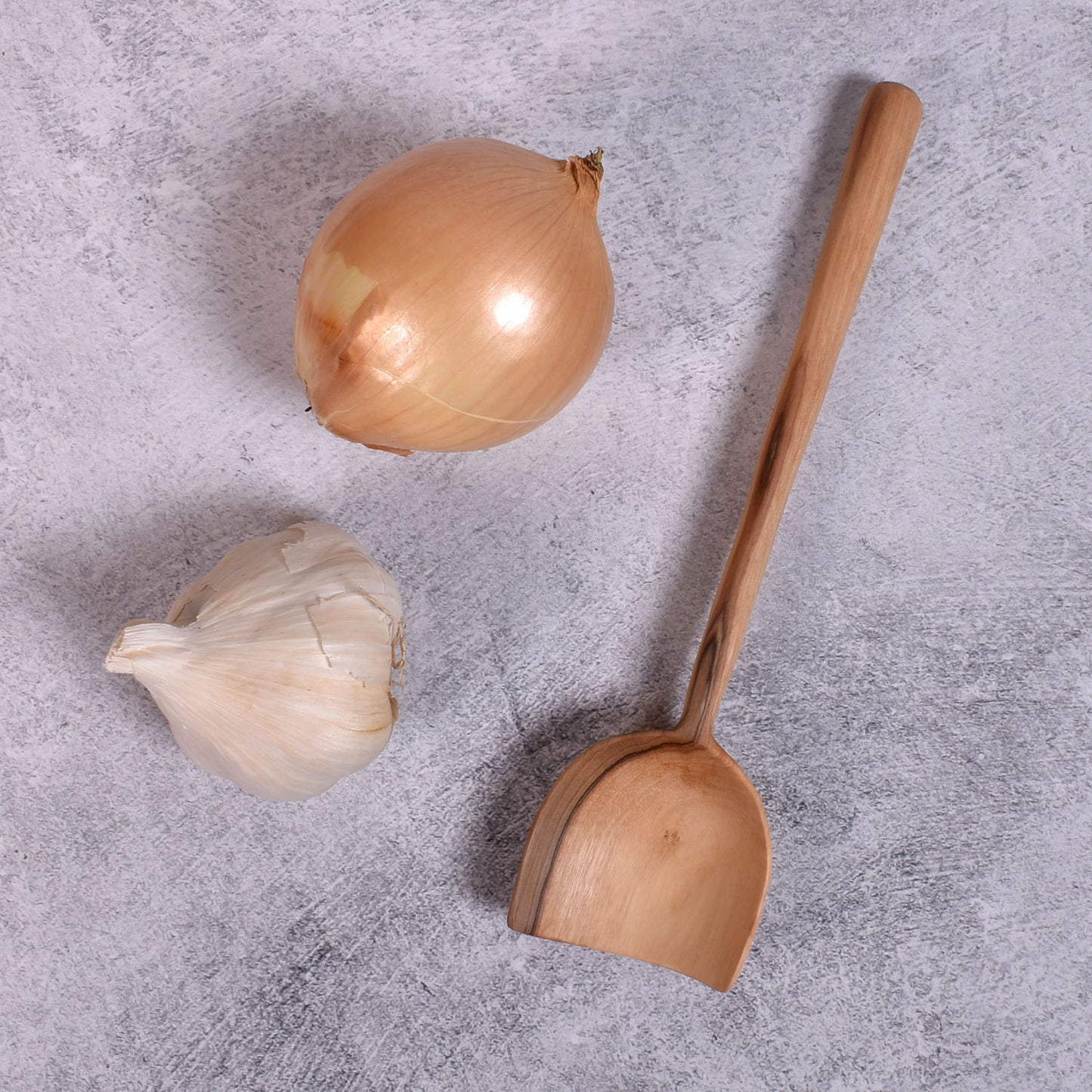 Wild Olive Wood Hand Carved 8" Shovel Spoon from Kenya, Perfect for Casseroles and Side Dishes, Each One Unique