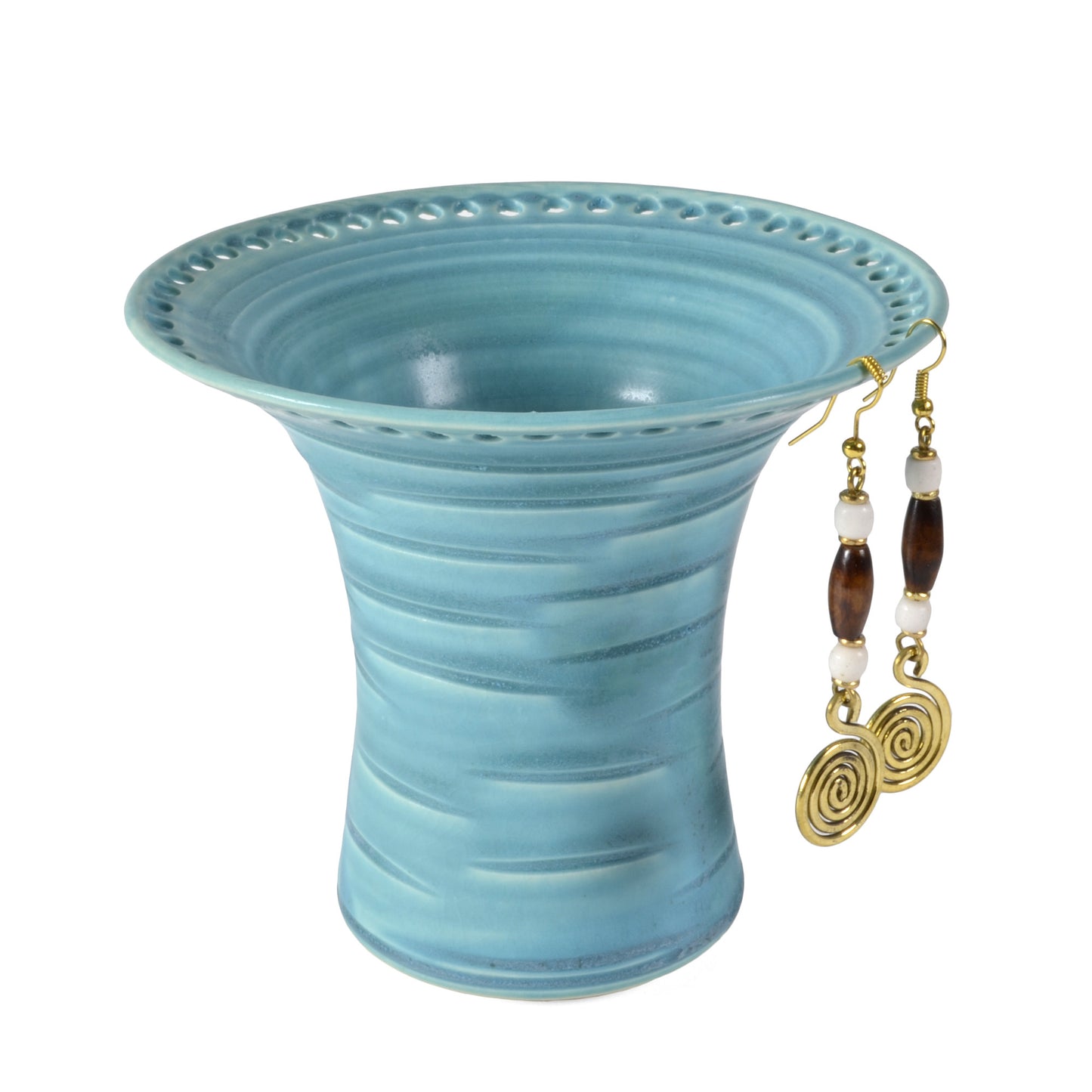 Barb Lund Pottery Earring Holder, Turquoise
