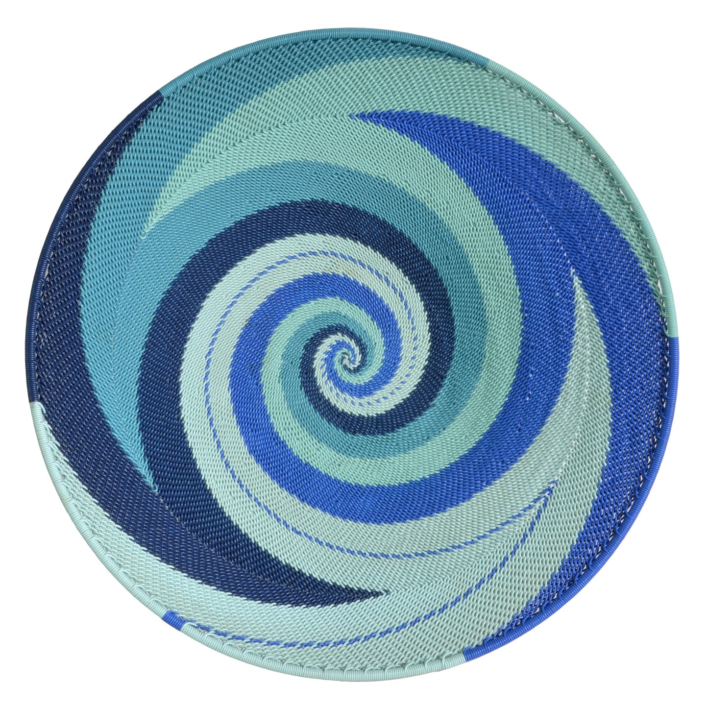 Fair Trade Zulu Telephone Wire 12" Platter Basket, African Ocean - The Barrington Garage