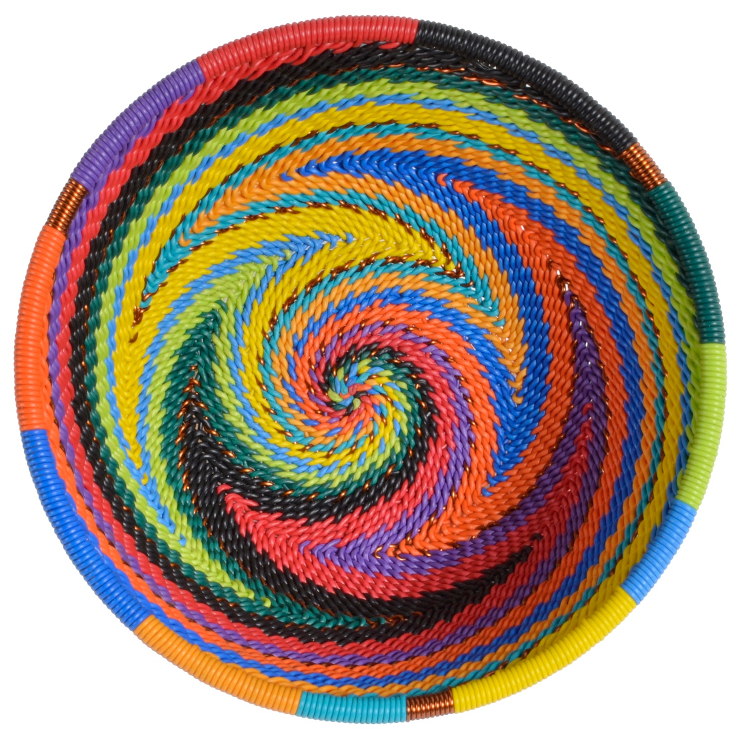 Fair Trade Zulu Telephone Wire 4-1/2" Round Bowl, African Spirit