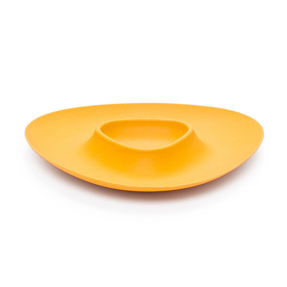 Bamboozle EcoFriendly Bamboo Chip and Dip Tray, Mustard The