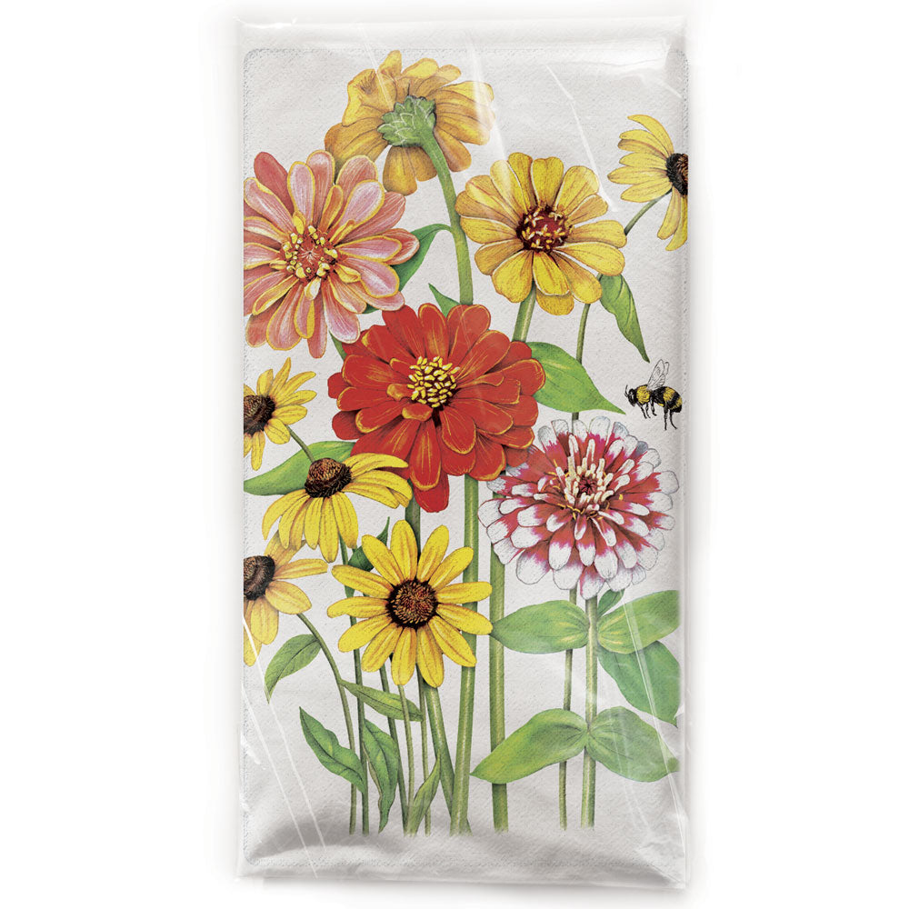 Mary Lake-Thompson Zinnia Garden Cotton Flour Sack Dish Towel