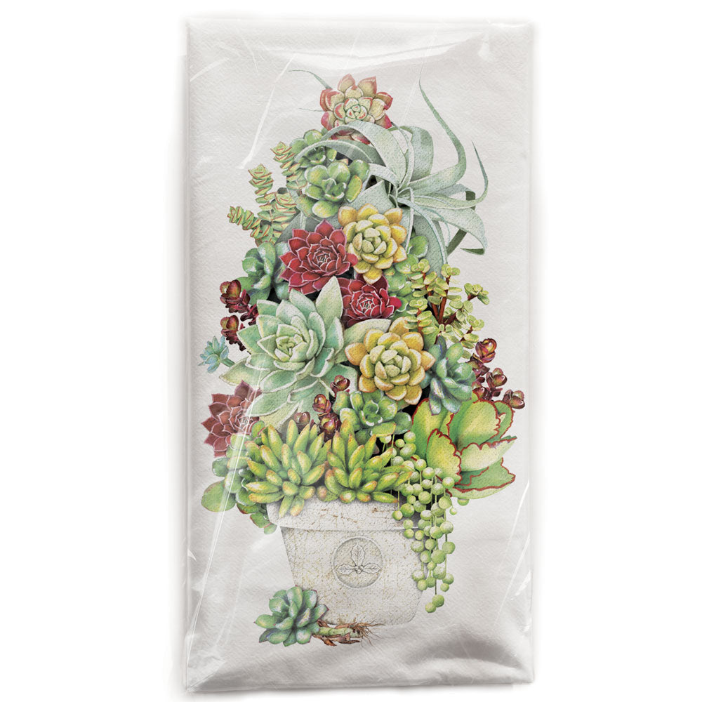 succulent tea towel Mary Lake-Thompson Succulent Tree Cotton Flour Sack Dish Towel