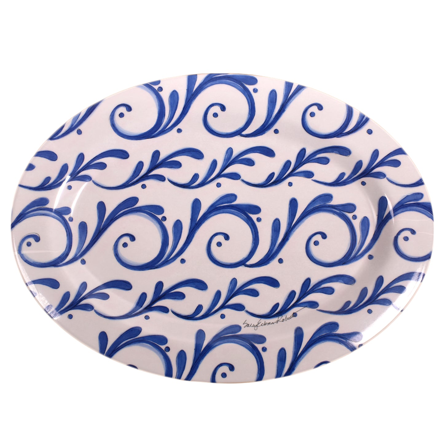 Bamboo Table Indigo Song Oval Platter