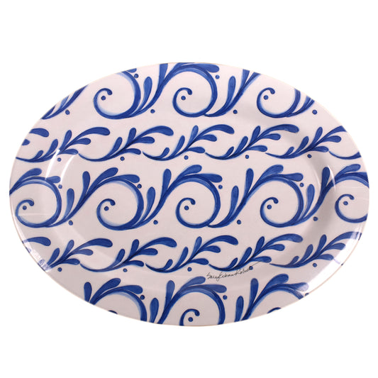 Bamboo Table Indigo Song Oval Platter