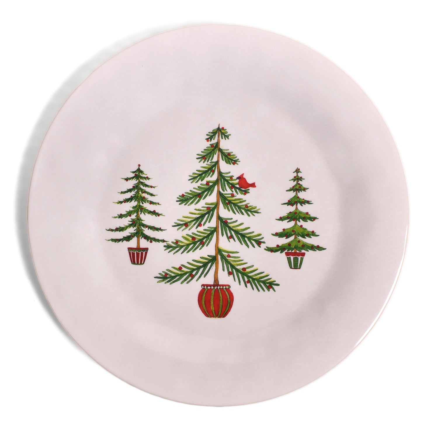 Bamboo Table Holiday Trees 8-inch Snack/Salad/Dessert Plate, Set of 4