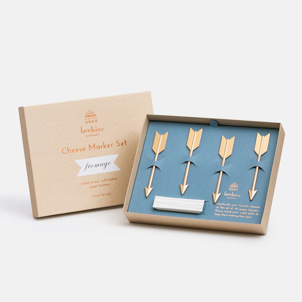 Beehive Handmade Arrow Cheese Markers, Set of 4, Brass