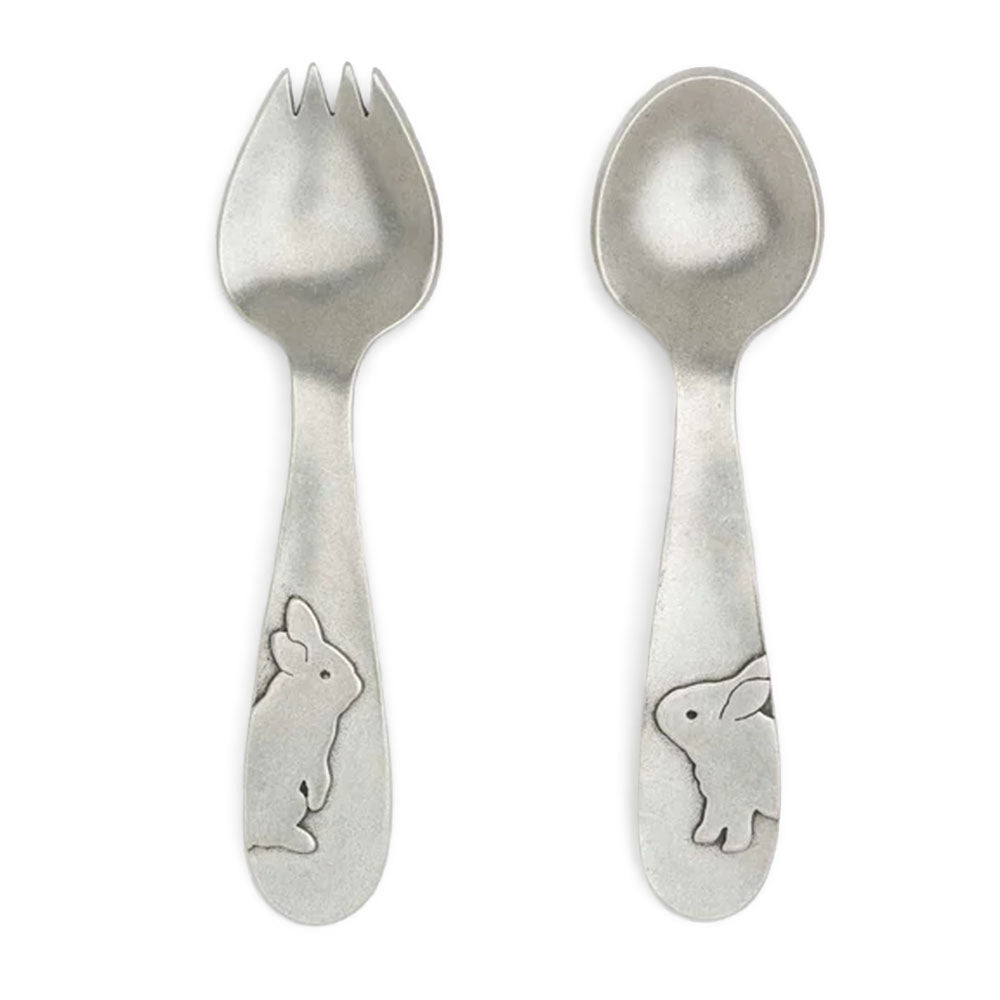 Beehive Handmade Rabbit Pewter Baby Spoon Set