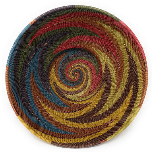 Fair Trade Zulu Telephone Wire 8" Pedestal Bowl, Painted Desert